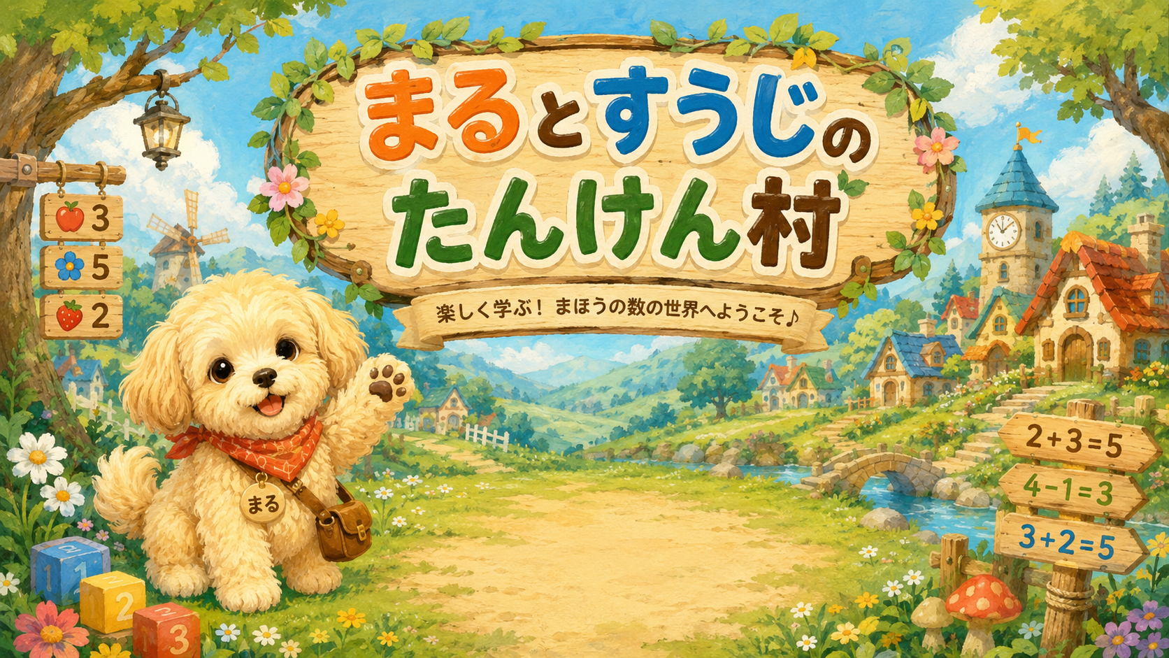まるとすうじのたんけん村
